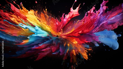 colored background rainbow colors abstraction. Holi holiday on a black background. 