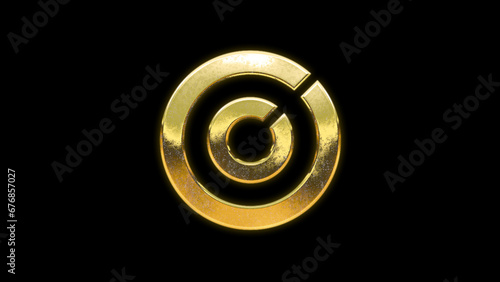 Target icon symbol gold golden cut out isolated