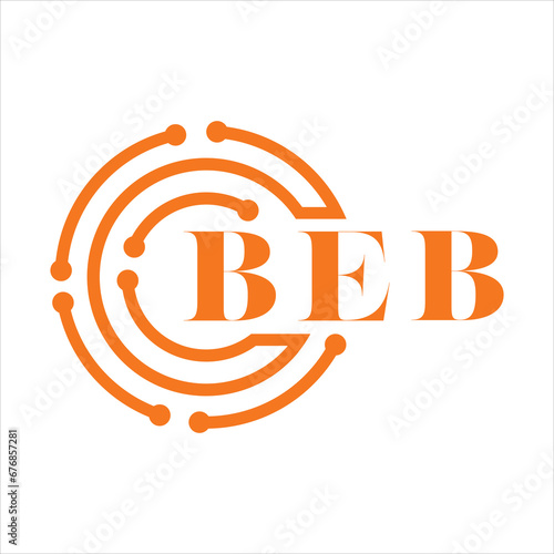BEB letter design. BEB letter technology logo design on white background. BEB Monogram logo design for entrepreneur and business photo
