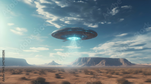 An illustration of an alien UFO spaceship emerging,AI