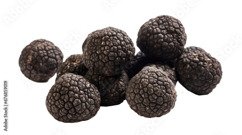 Black truffles isolated on white. 