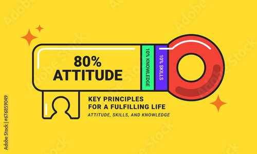 Representation of Attitude, Skills, and Knowledge Shaped Like a Key.