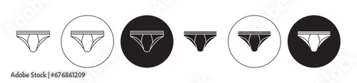 Male underwear line icon set. Mens brief icon suitable for apps and websites.
