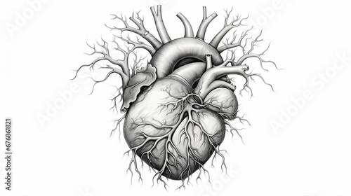 heart engraving monochrome illustration photo