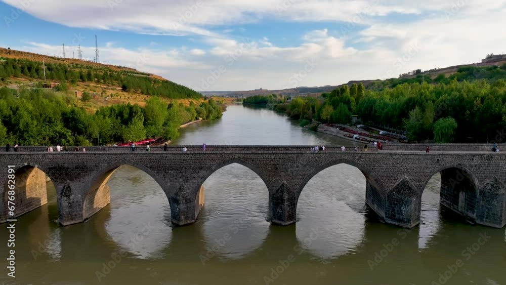 Historic ten-eyed bridge view (on gozlu kopru) Historic ten-eyed bridge view (on gozlu kopru)