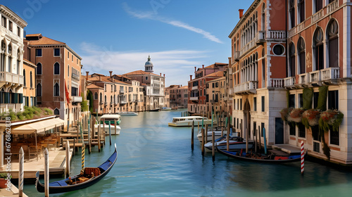 Historic houses of the Grand Canal in Venice,generated Ai.