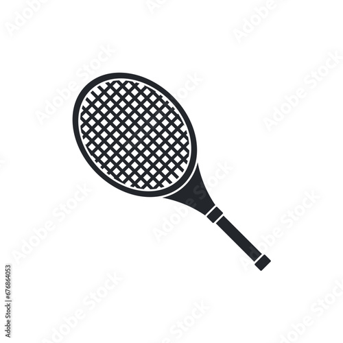 Tennis racket minimalistic vector icon. Tennis sport equipment design. 