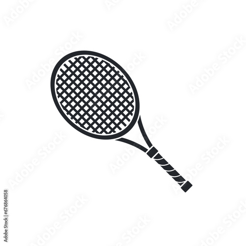 Tennis racket minimalistic vector icon. Tennis sport equipment design. 