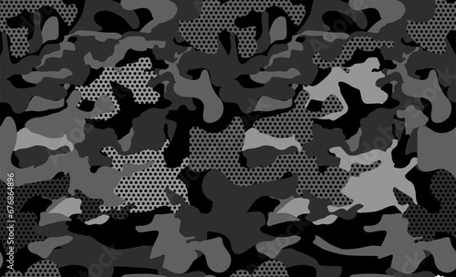 Seamless modern Camouflage abstract pattern, Military Camouflage repeat pattern design for Army background, printing clothes, fabrics, sport t-shirts jersey, web banners, posters, cards and wallpapers