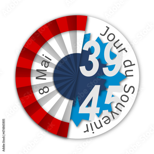 1939-1945 seconde guerre mondiale - armistice - jour du souvenir - bleuet - 8 mai 1945