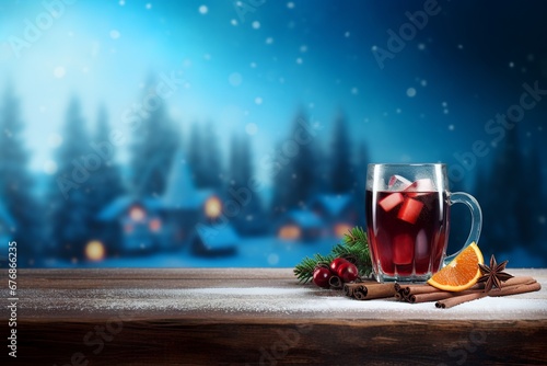 a glass of mulled red wine with cinnamon 