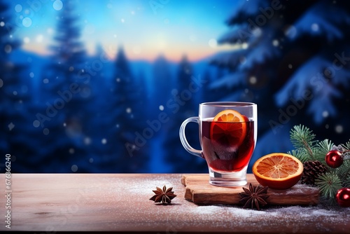 a glass of mulled red wine with cinnamon 
