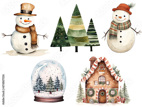 illustration set of christmas elements