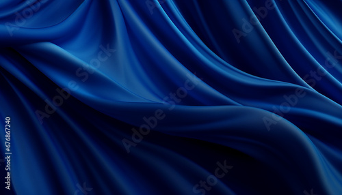 blue satin fabric Generated by AI technology