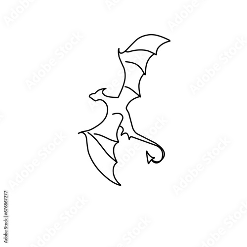Hand drawn Dragon Outline