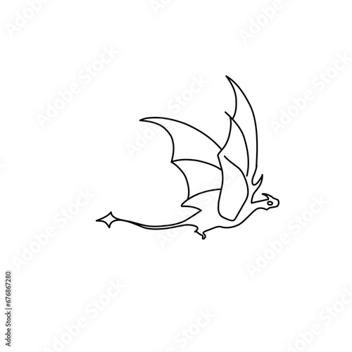 Hand drawn Dragon Outline
