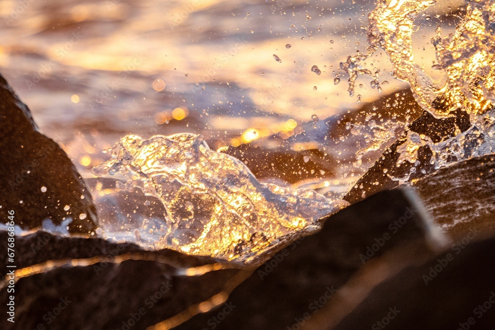 Beautiful view of a ocean wave splashing Beautiful view of a ocean wave splashing