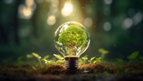 light bulb in the grass  generating by AI technology