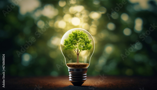 green bulb generating by AI technology