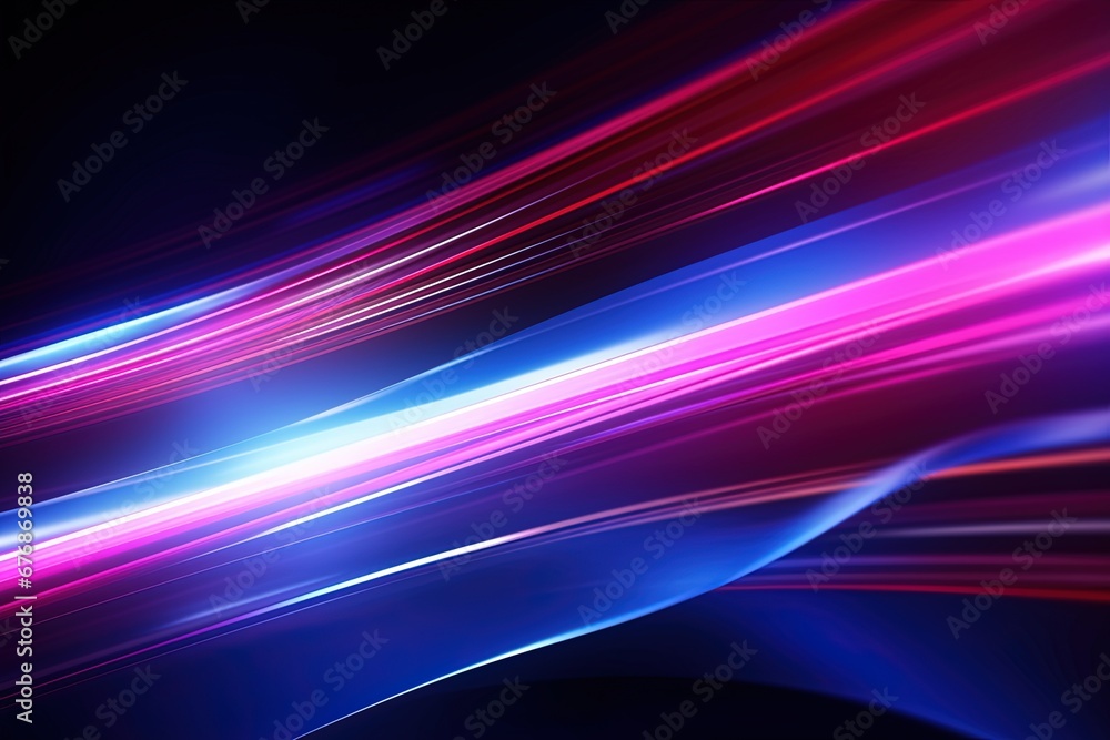 Abstract background with glowing lines in blue and pink colors.