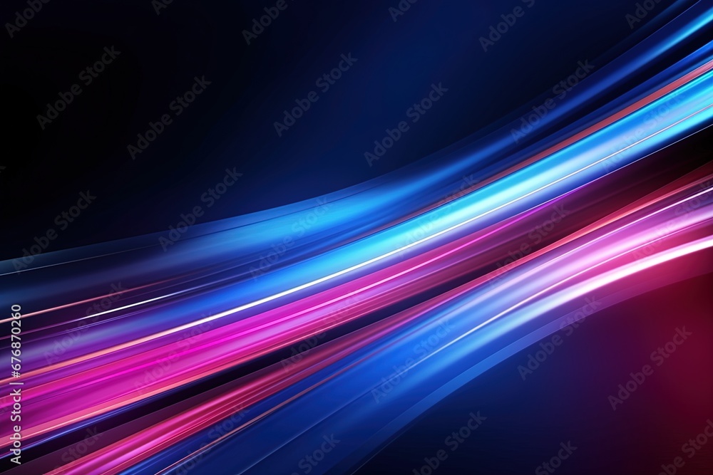 Abstract background with glowing lines in blue and pink colors.