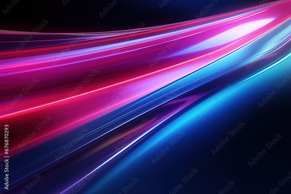 Abstract background with glowing lines in blue and pink colors.