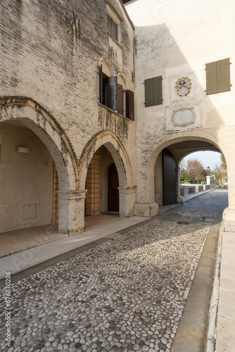the medieval Friuli city gate in Portobuffol    Italy