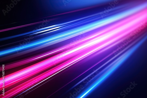 Abstract background with glowing lines in blue and pink colors.