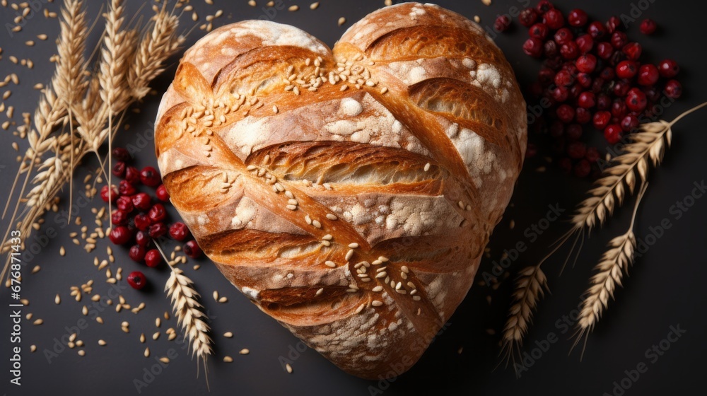 Bread Heart. A Bread in form oh heart. Bakery love. Bread Heart. A Bread in form oh heart. Bakery love.