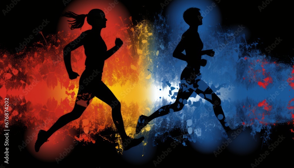 Naklejka premium Fitness and workout wellness concept with diverse group promoting active lifestyle and health