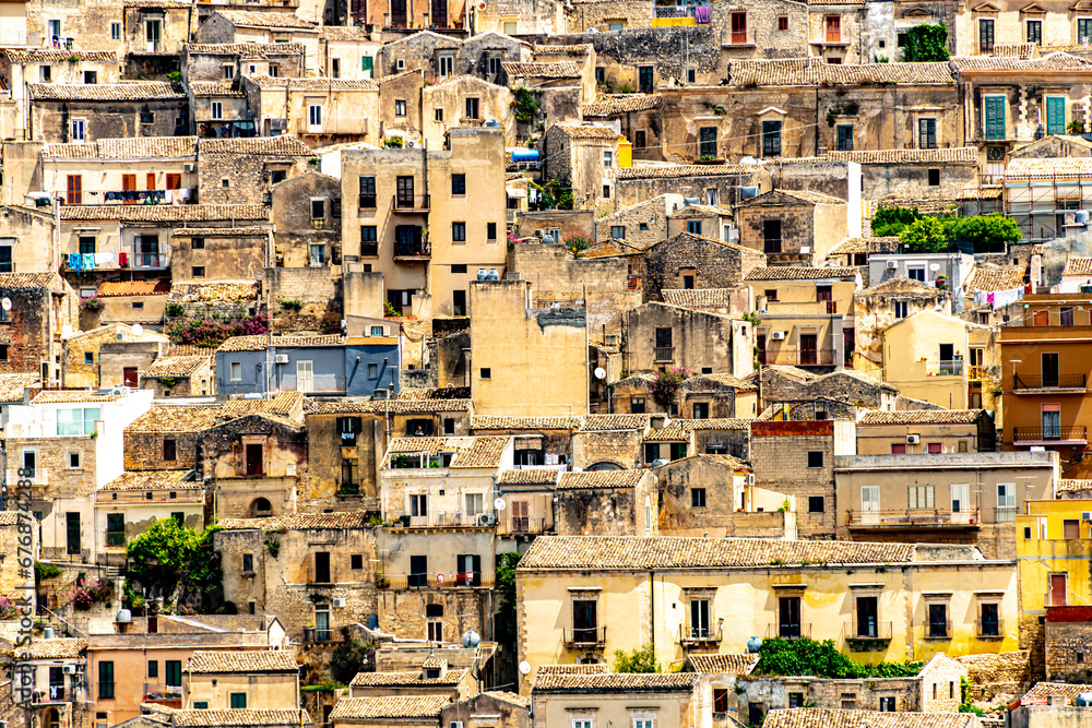 Architecture of Modica in Val di Noto, southern Sicily, Italy
