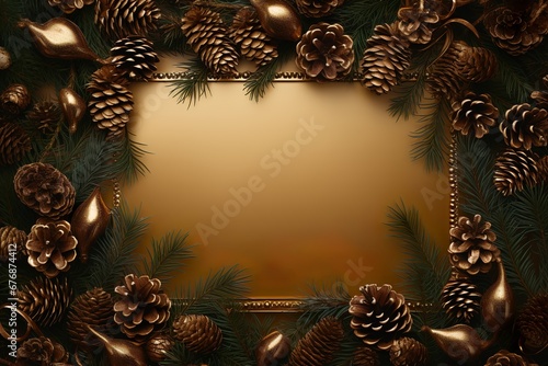 nerby peanut pine leaves pine cone frame  photo