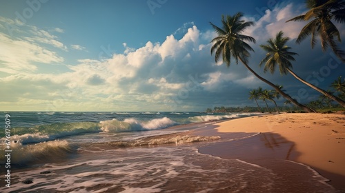 Coconut Tree on the Beach Photography