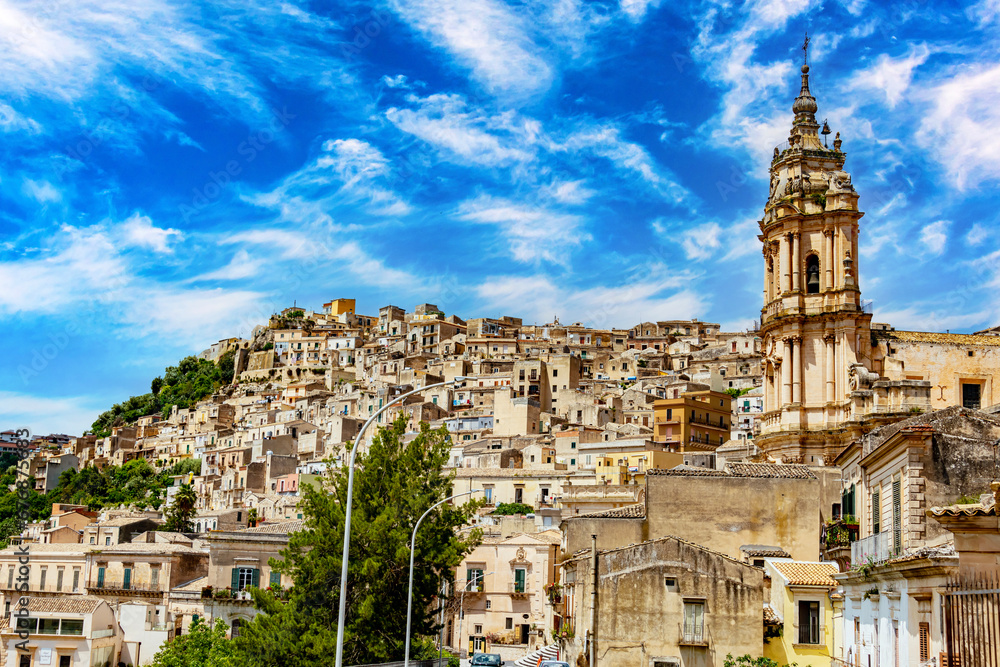 Architecture of Modica in Val di Noto, southern Sicily, Italy