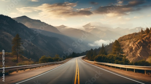 Photography of an Empty Highway on a Mountain © Fadil