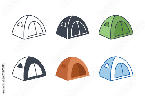 Tent icon collection with different styles. Tent icon symbol vector illustration isolated on white background