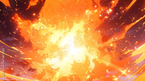 Hand drawn anime beautiful burning flame illustration background material 