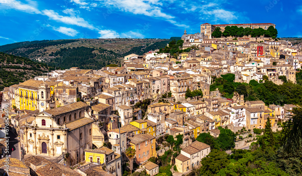 Architecture of Ragusa in Val di Noto, southern Sicily, Italy