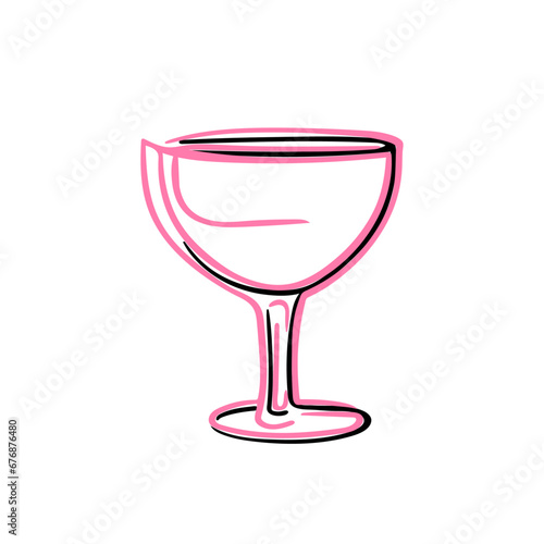 Alcohol drinks line art illustration. Vector illustration Daiquiri cocktail