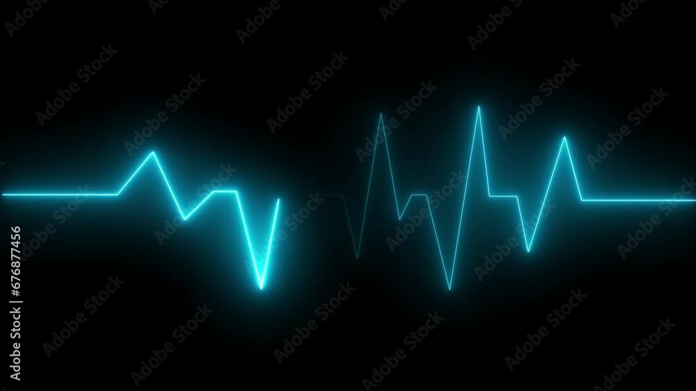 ECG health medical monitor. Seamless loop ECG health medical monitor. Seamless loop