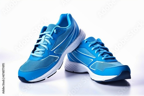 beautiful pair of sports shoes at white background