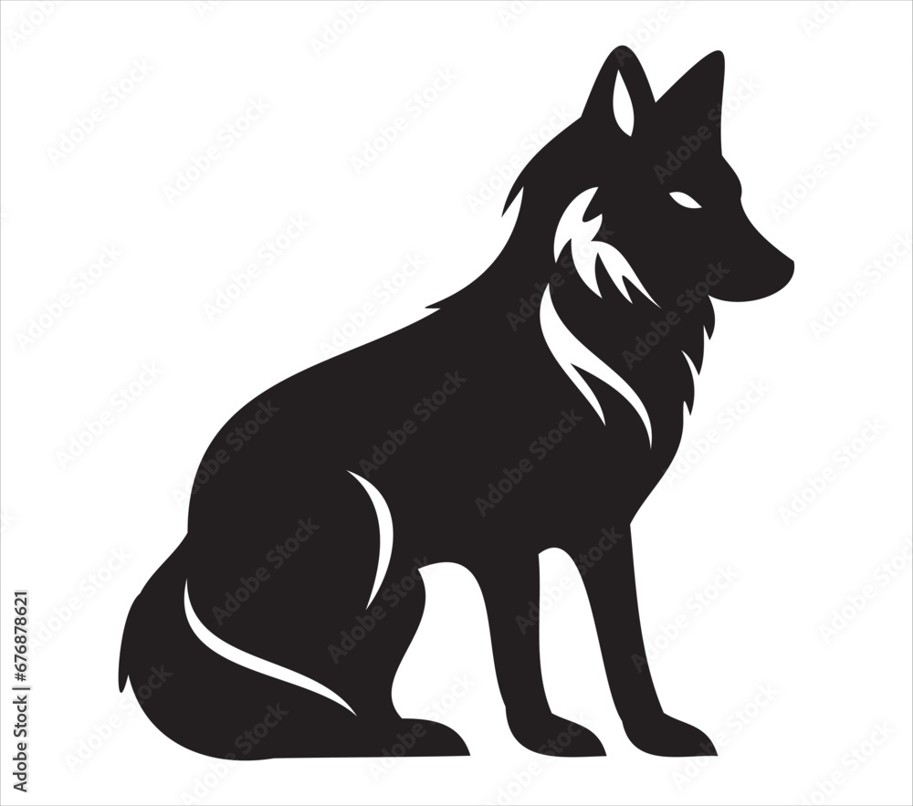 Obraz premium fox silhouette,eps,editable print ready