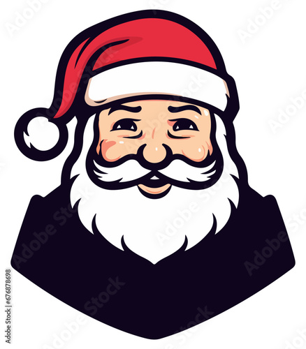 Colored Santa Claus drawing, suitable for logo, ready-to-print EPS file, Cricut file, print and use, photo