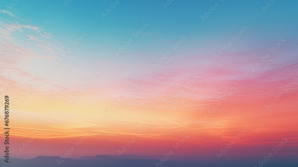 A magical gradient of colors in a calm sunset