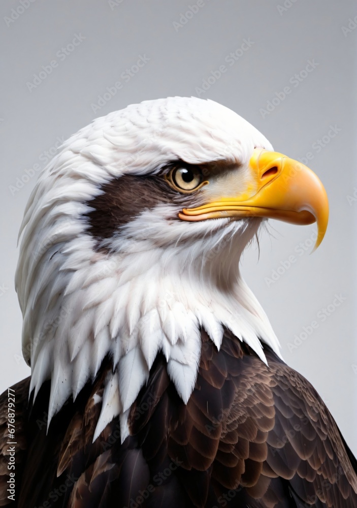 Obraz premium Bald Eagle Isolated On A White Background