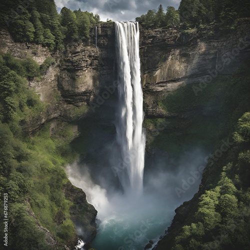 Majestic Plunge Capture the sheer force of a powerful waterfall
