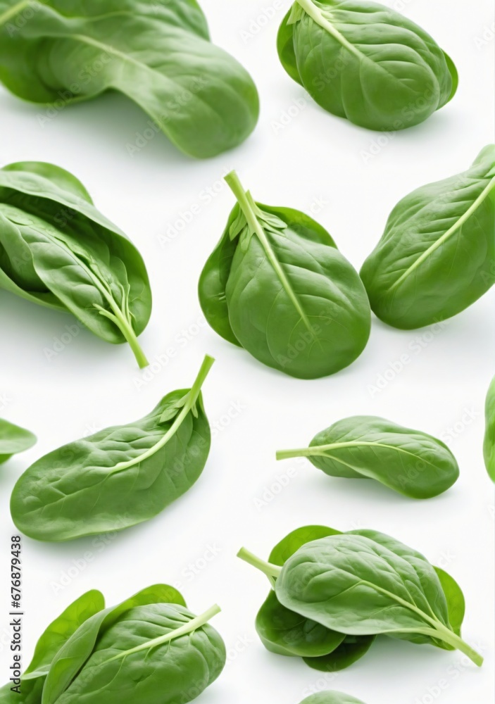 Fototapeta premium Set Of Spinach Isolated On A White Background