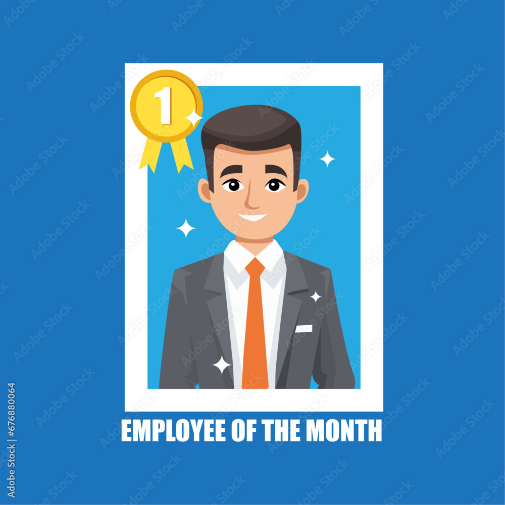 Employee of the Month award theme, Employee recognition concept vector illustration Employee of the Month award theme, Employee recognition concept vector illustration