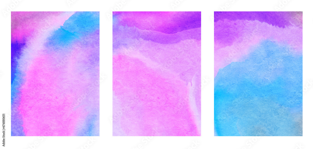 A set of watercolor backgrounds with a place for text.