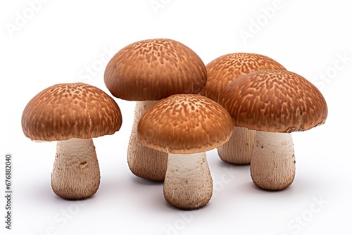 Shimeji mushrooms isolated on white background. Generative Ai